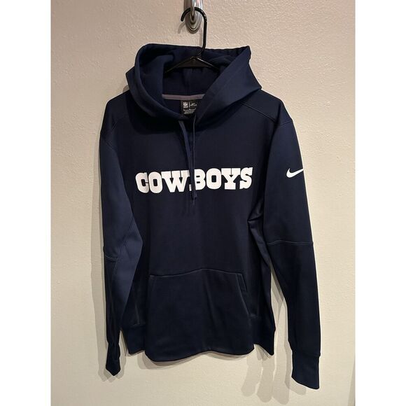 Dallas Cowboys Nike Mens Medium Hoodie Pullover Fleece Blue - Picture 1 of 8